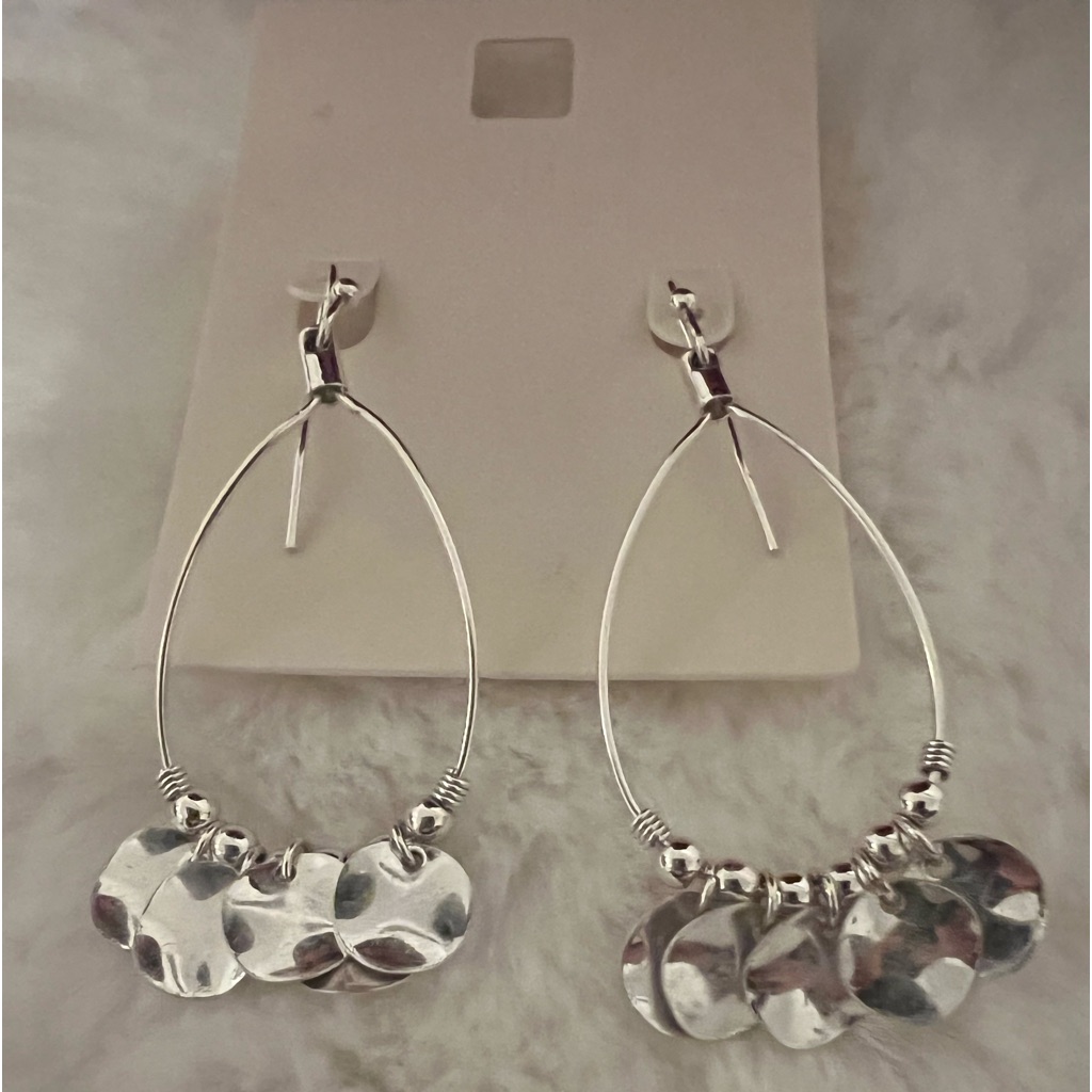 Old Navy New Silver Plated Dangle Pierced Earrings 5$